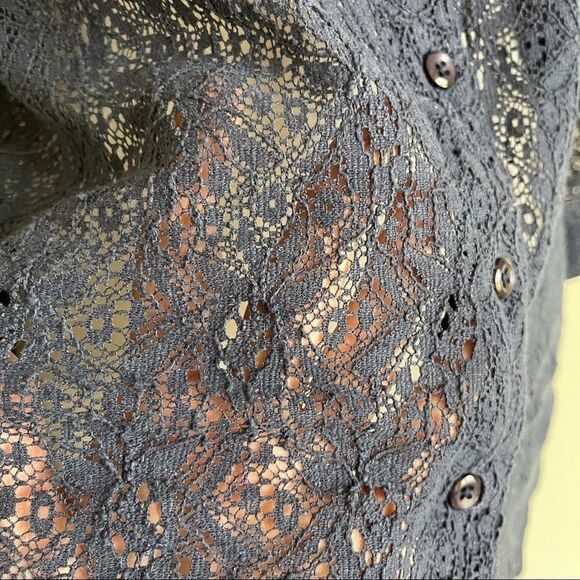 Coldwater‎ Creek Blue Eyelet Lace Blouse - Medium - Picture 5 of 12